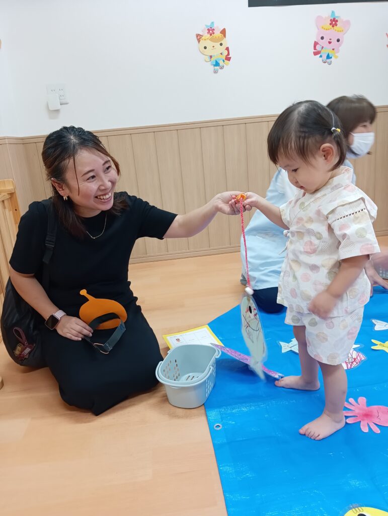 夏祭り なつまつり ワニワニパニック 魚つり 輪投げ たからさがし サンサン体操 くじら保育園 海老江 大阪 福島区 福島 保育園 202509-2