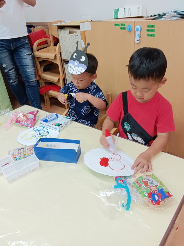 夏祭り なつまつり ワニワニパニック 魚つり 輪投げ たからさがし サンサン体操 くじら保育園 海老江 大阪 福島区 福島 保育園 202509-4