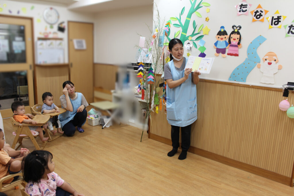 七夕　七夕会　織姫　彦星　短冊　お星さま　くじら保育園　都島区　都島東野田園　202507-1