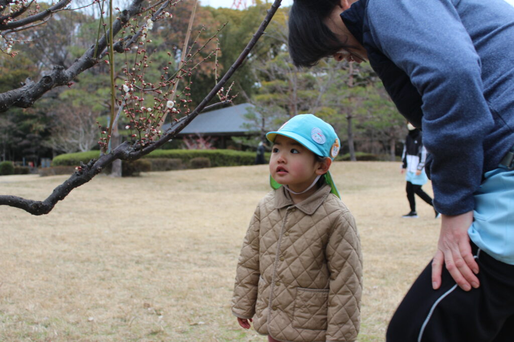 フラフープで電車ごっこ 梅の花 大阪 保育園 くじら保育 202601-5