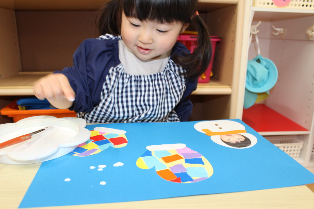 保育園冬の製作 冬アート　大阪　くじら保育園　202602-8