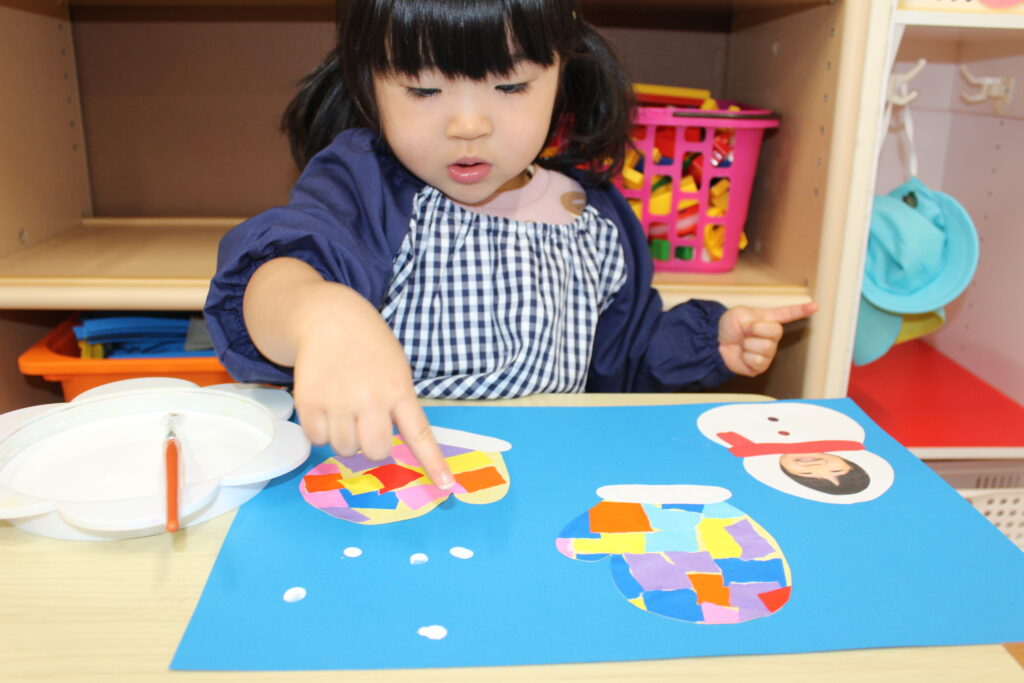 保育園冬の製作 冬アート　大阪　くじら保育園　202602-6