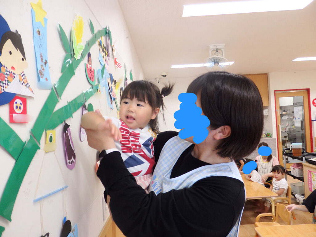 たなばた　七夕　短冊　壁面　くじら保育園　姫島　西淀川　202507-1