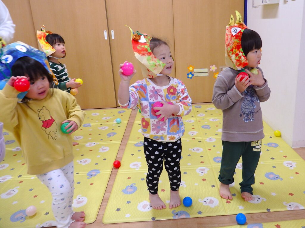 保育園節分で鬼退治 大阪 くじら保育園 202602-3