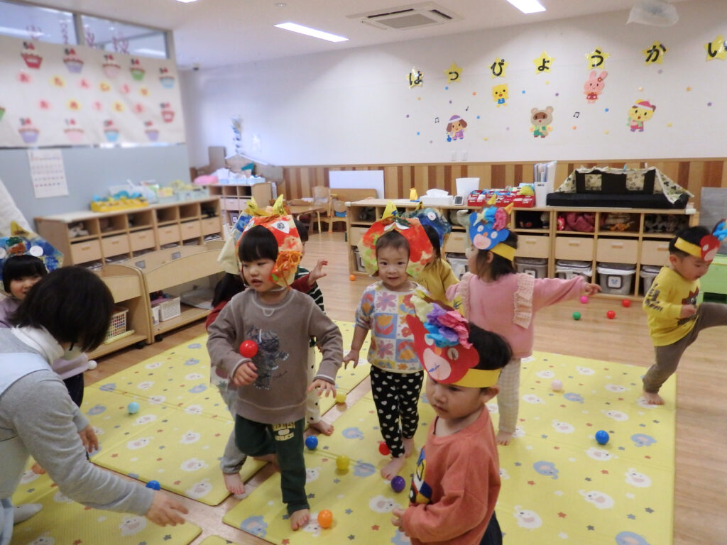 保育園節分で鬼退治 大阪 くじら保育園 202602-1