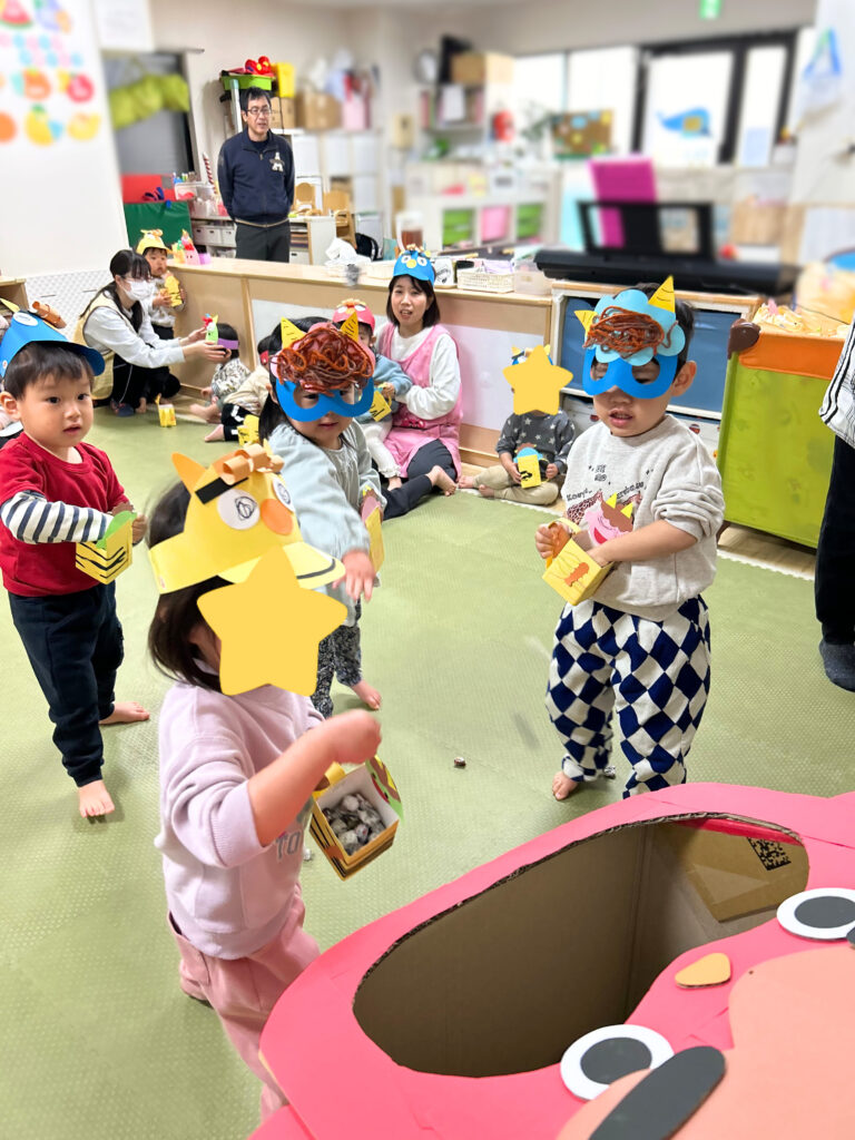 保育園節分で豆まき 大阪 くじら保育園 202602-3