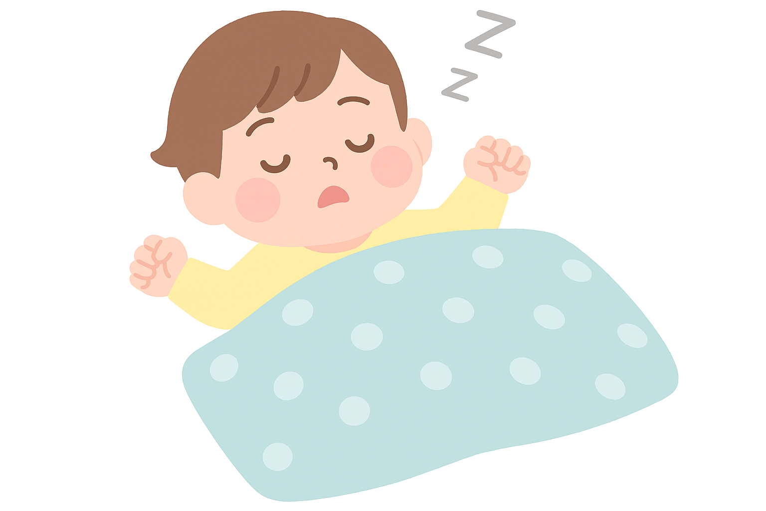 おおぞら保育園 魚住園で、午睡で静かに体を休めている園児のイメージ写真