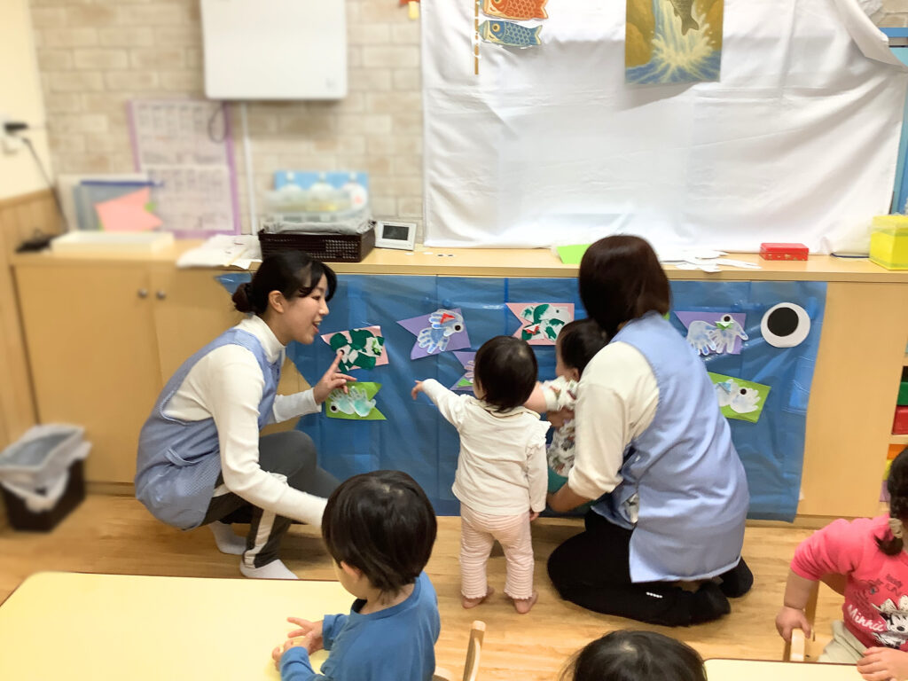 こどもの日のつどい ペープサート 由来 こいのぼり製作 行事 くじら保育園 三国 淀川区 202505-4