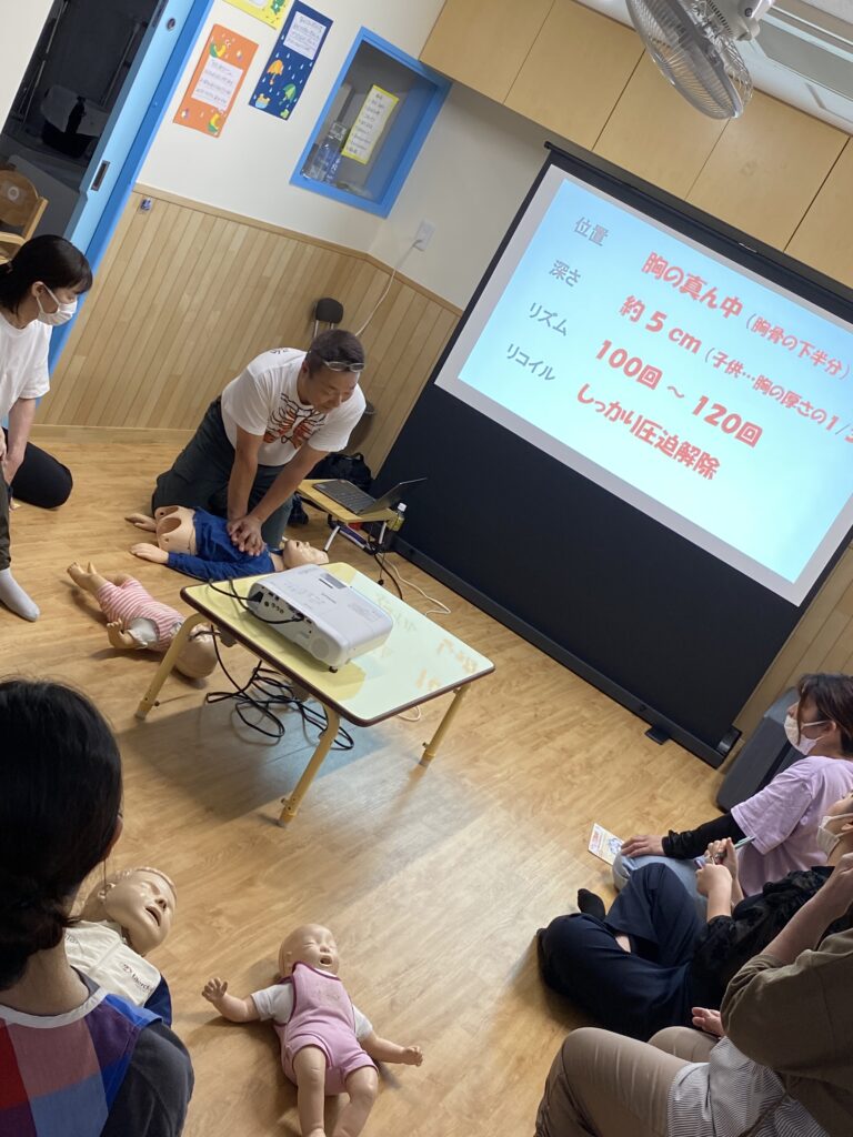 保護者支援　命　子ども　AED　避難訓練　くじら保育園　三国　保育園　202509-2
