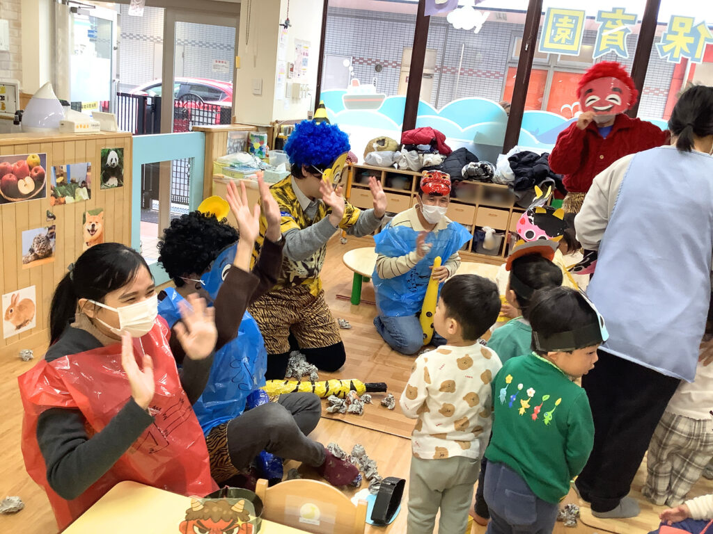 保護者参加の節分　大阪　保育園　くじら保育園　202602-1