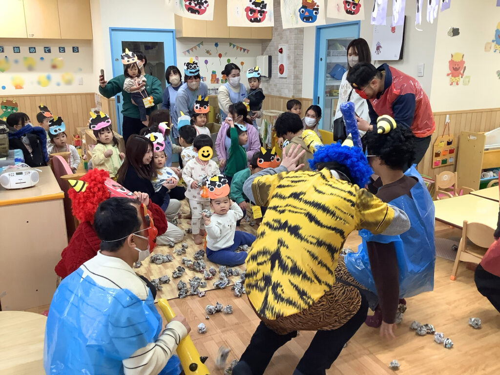 保護者参加の節分　大阪　保育園　くじら保育園　202602-3