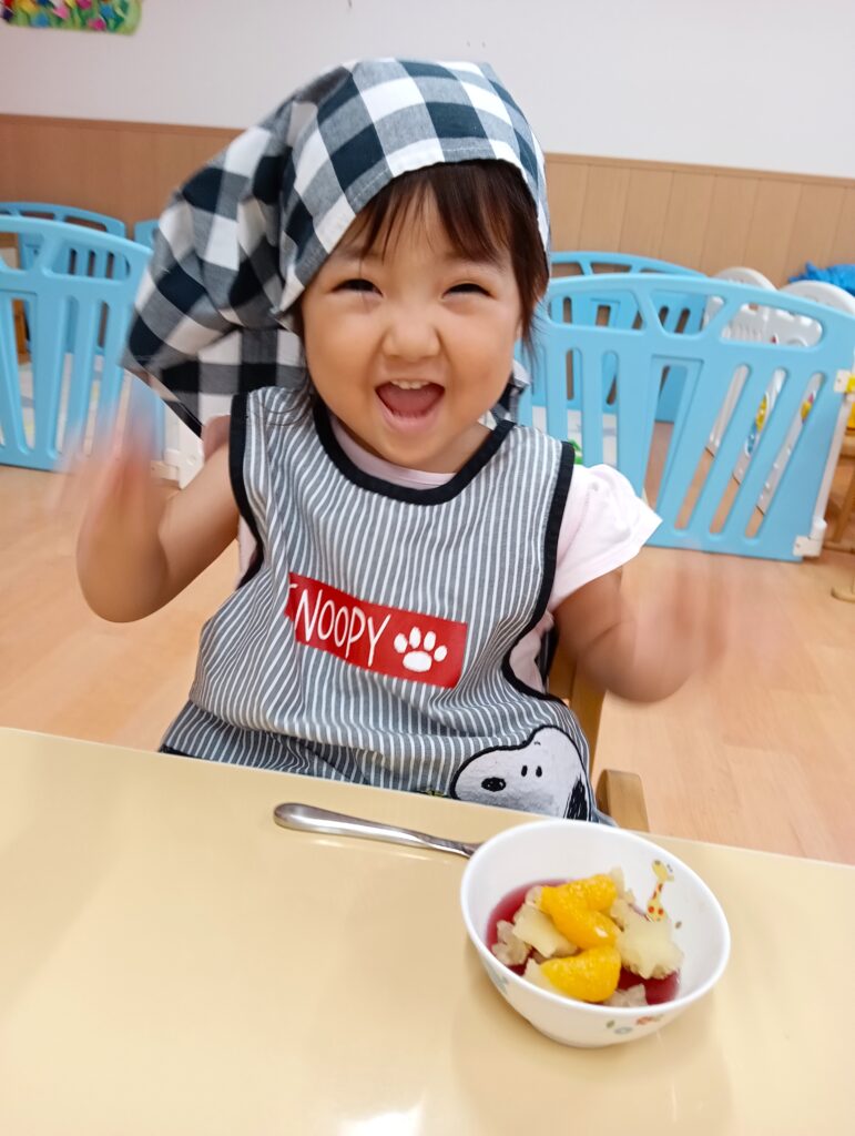 七夕　キラキラゼリー　七夕ゼリー　行事食　クッキング　食育　2歳児　くじら保育園　都島区　都島北園　202507-2