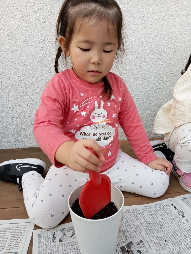 保育園でチューリップ栽培体験　大阪　くじら保育園　202603-2