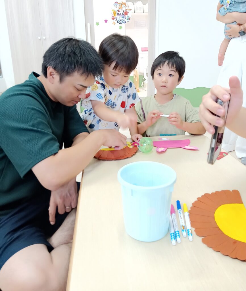 夏祭り 甚平 保護者参加行事 たこやき ベビーカステラ 明石 保育園 おおぞら保育園 西新町 202508-4