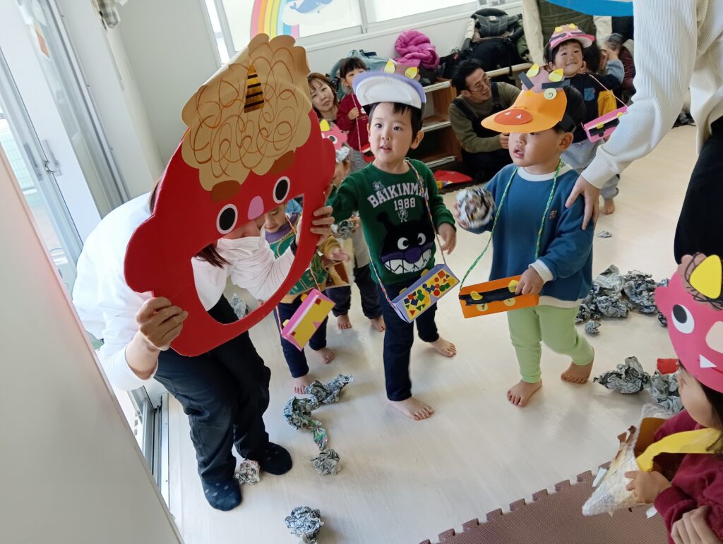 保育園で親子節分イベント　明石　保育園　おおぞら保育園　　202602-3