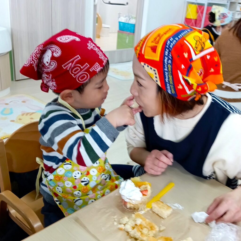おおぞら保育園 西新町園の親子クッキング