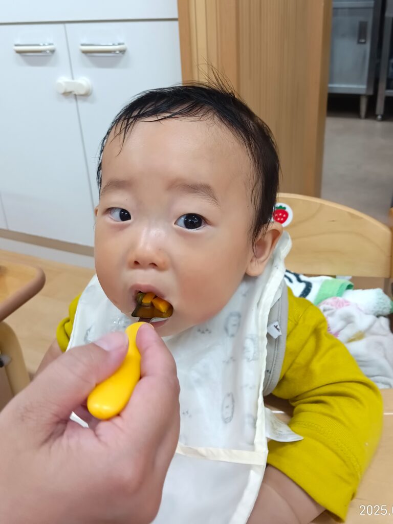 離乳食 中期 保育園給食 自園調理 くじら保育園 吹田豊津 202506-5