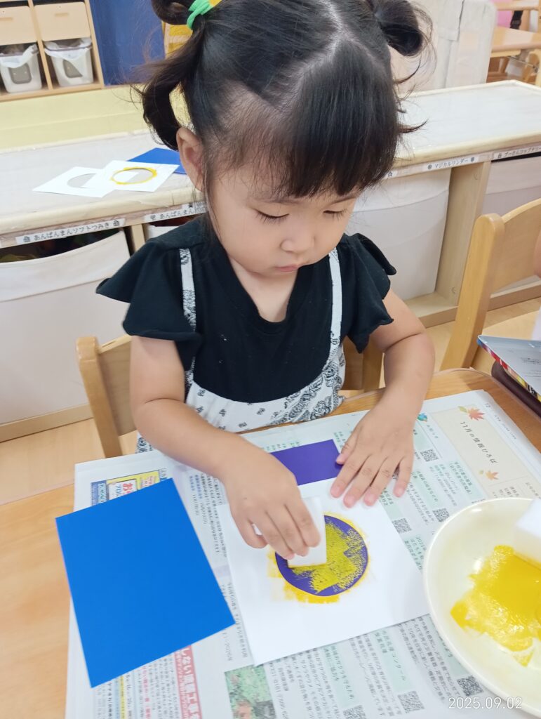 敬老の日 お月見 製作 はがき プレゼント くじら保育園 吹田豊津園 大阪 吹田 保育園 20259-1