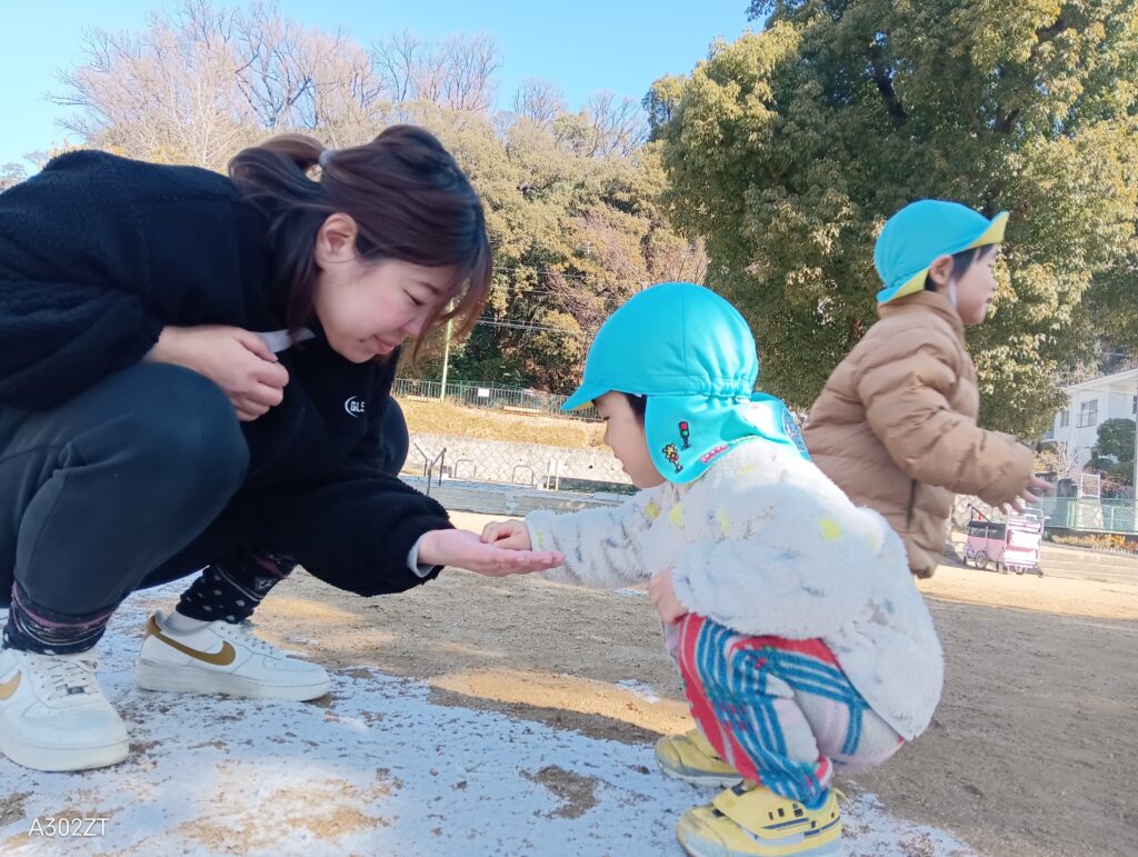 冬の公園で雪とふれあい　大阪　保育園　くじら保育園　202602-3