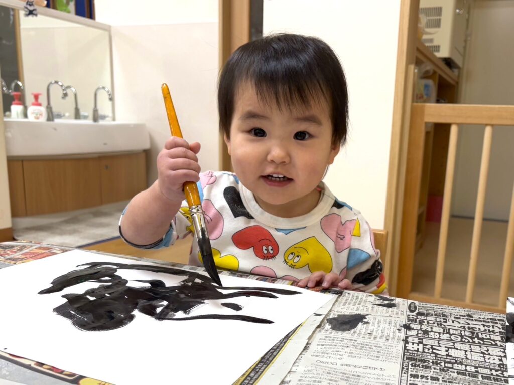 くじら保育園　天王寺園　書初め　202501-3