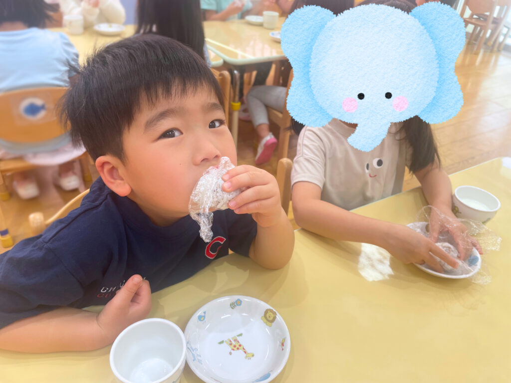 食育 おにぎり おやつ クッキング 年中 4歳児 くじら保育園 天王寺園 202505-3