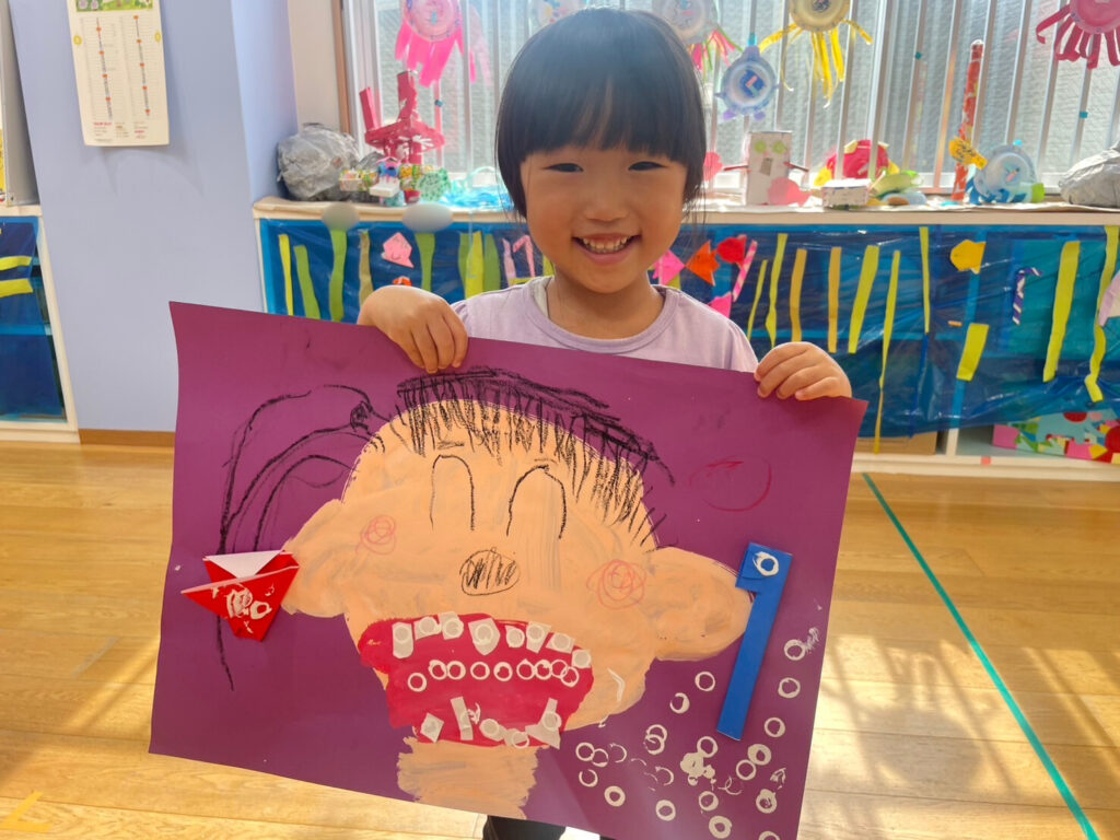 歯　歯磨き　歯磨き指導　歯ブラシ　年中　4歳児　くじら保育園天王寺園　202507-1