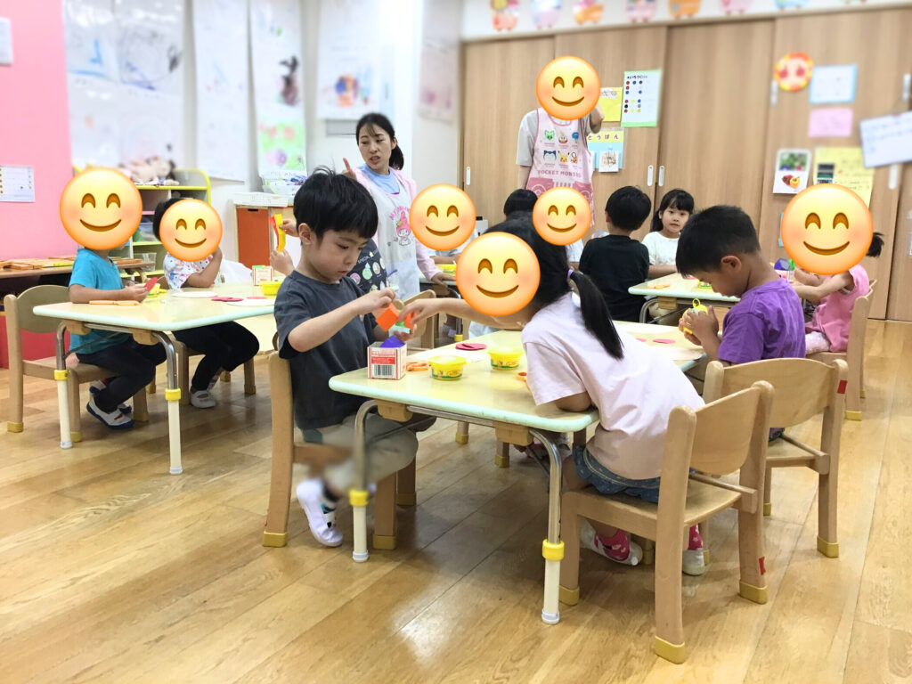 縦割り活動 縦割りクラス 幼児 夏祭り準備 くじら保育園天王寺園 202507-2
