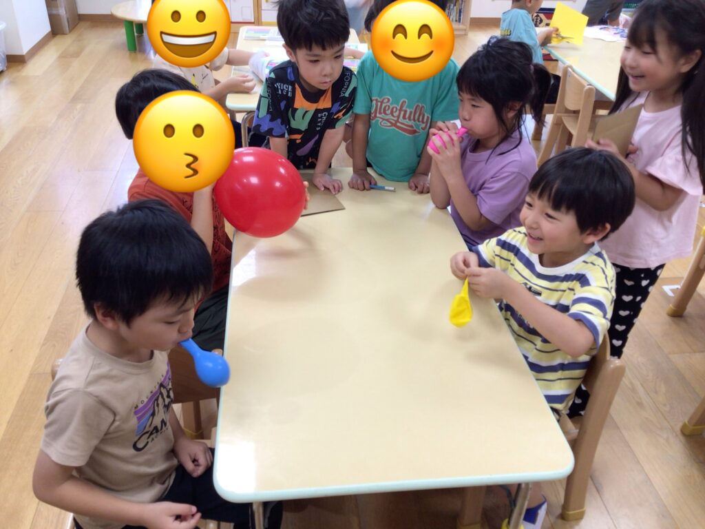 提灯　夏祭り　お祭り　張り子　風船　製作　夏　5歳児　年長　くじら保育園天王寺園　大阪　保育園　202508-1