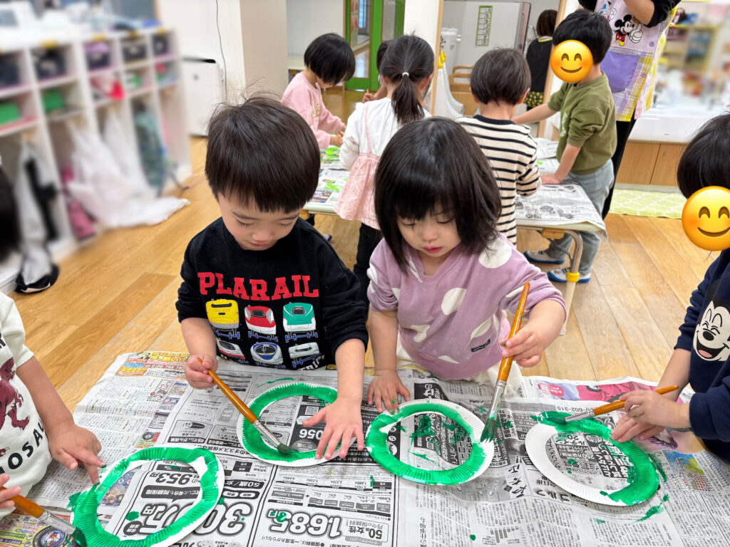 クリスマスリース作り　大阪　保育園　くじら保育園　202512-1