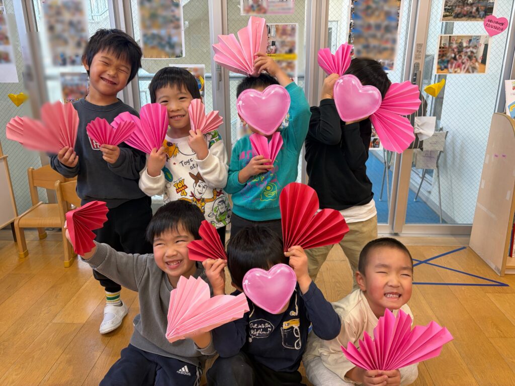 保育園バレンタイン製作　大阪　くじら保育園　202602-3