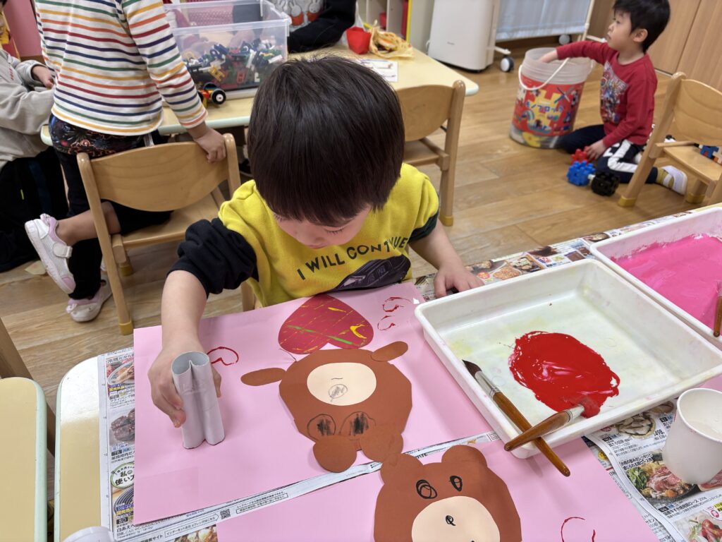 保育園のバレンタイン製作 大阪 くじら保育園 202602-3