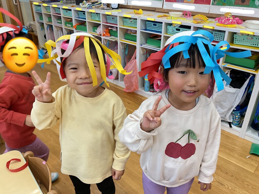 節分の鬼のくるくる帽子作り　大阪　保育園 くじら保育園　202602-2
