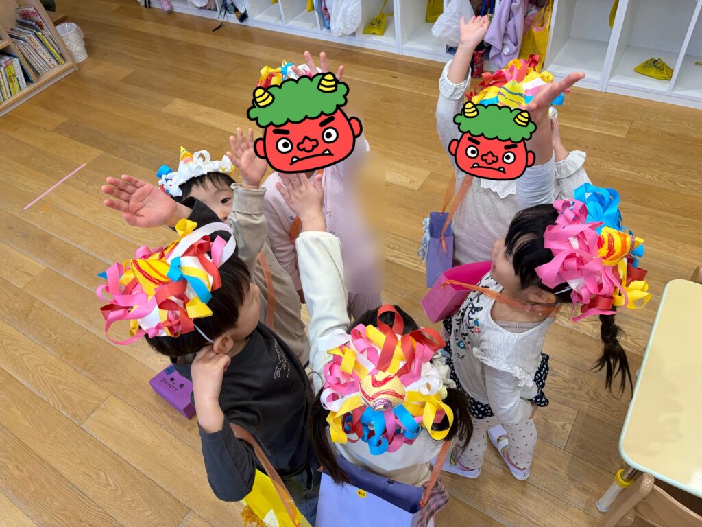 保育園節分で鬼退治　大阪　保育園　くじら保育園　202602-3