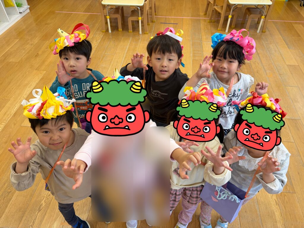 保育園節分で鬼退治　大阪　保育園　くじら保育園　202602-2