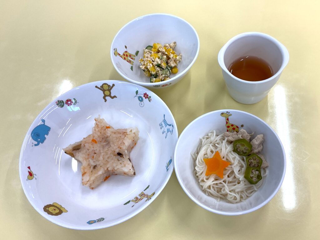 七夕　行事食　そうめん　由来　給食　ゼリー　くじら保育園　豊津東園　吹田市　202507-2