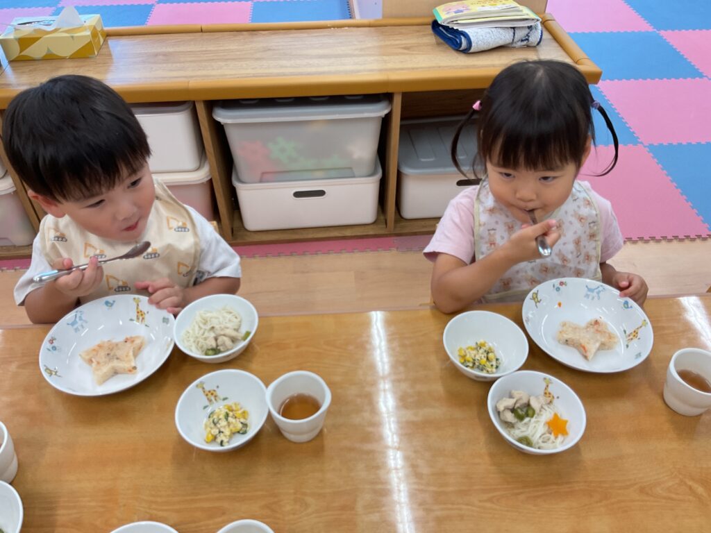 七夕　行事食　そうめん　由来　給食　ゼリー　くじら保育園　豊津東園　吹田市　202507-1