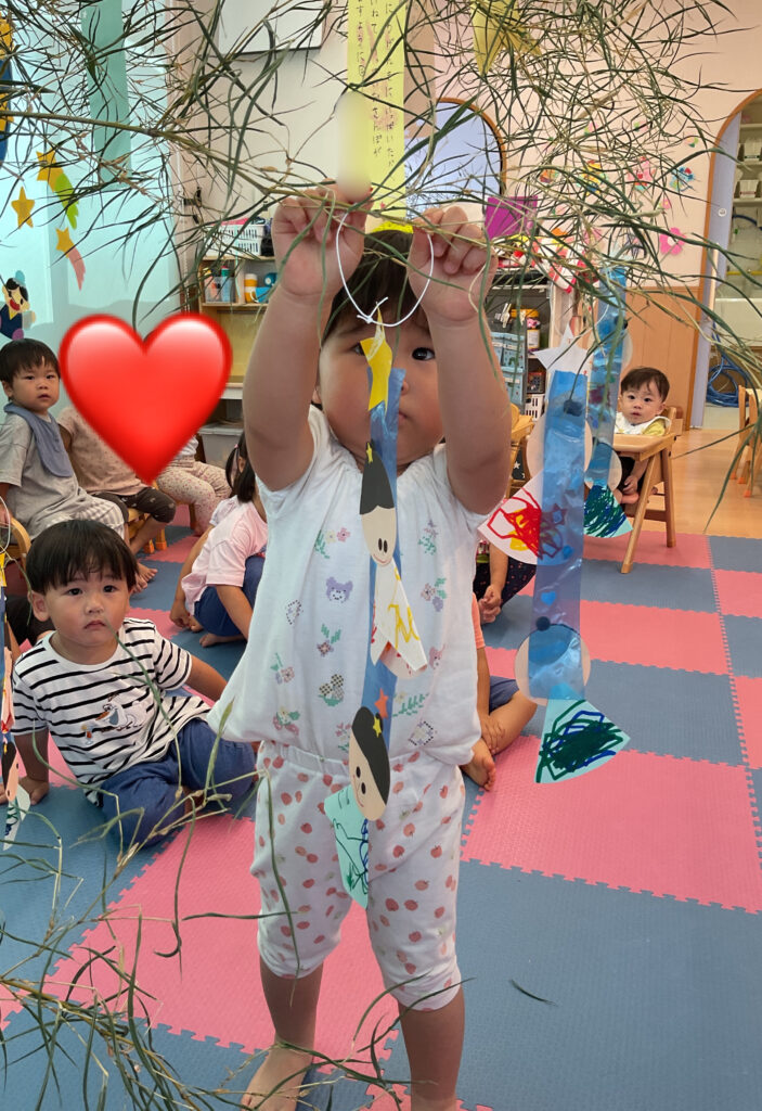 七夕　七夕まつり　お祭り　短冊願い事　たなばたれっしゃ　読み聞かせ　くじら保育園　豊津東園　吹田市　大阪　保育園　20207-4