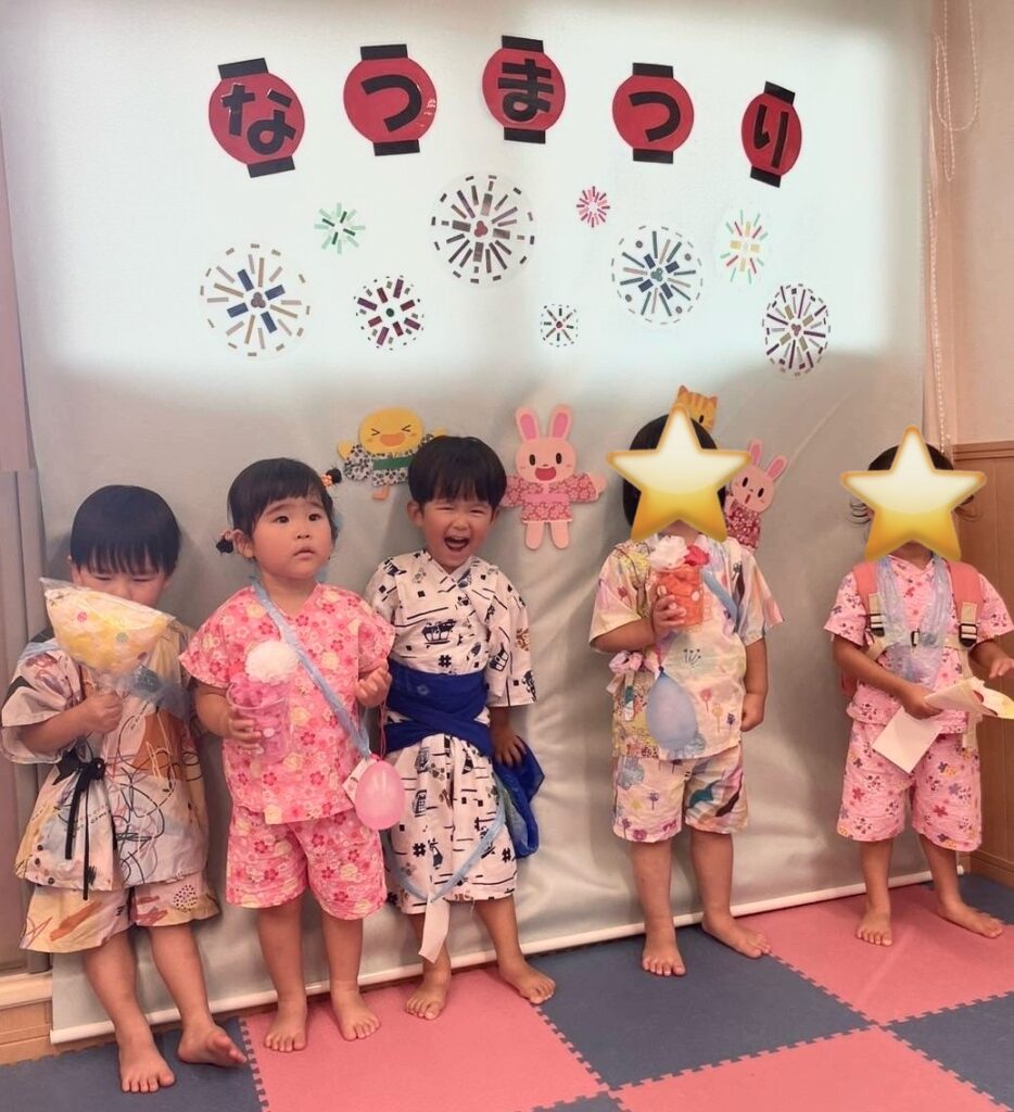 屋台　ヨーヨーすくい　夏祭り　大阪　保育園　くじら保育園　豊津東園　吹田市　202508-5