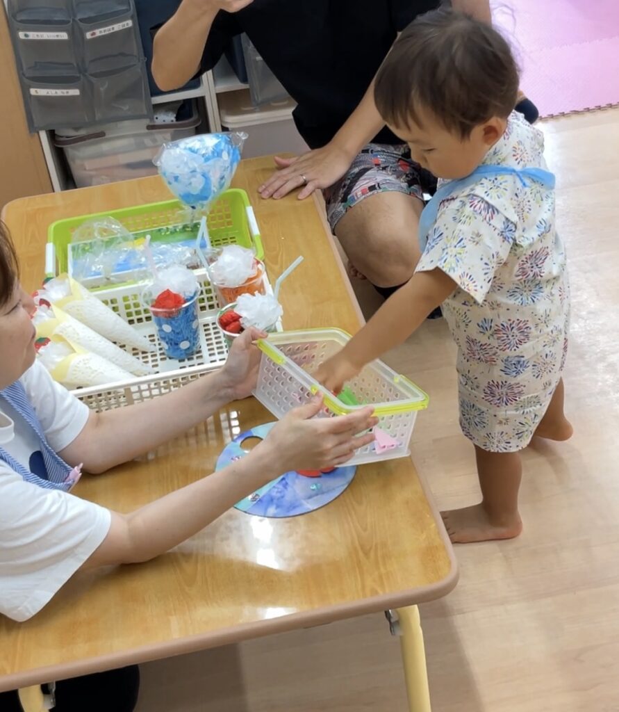 屋台　ヨーヨーすくい　夏祭り　大阪　保育園　くじら保育園　豊津東園　吹田市　202508-2