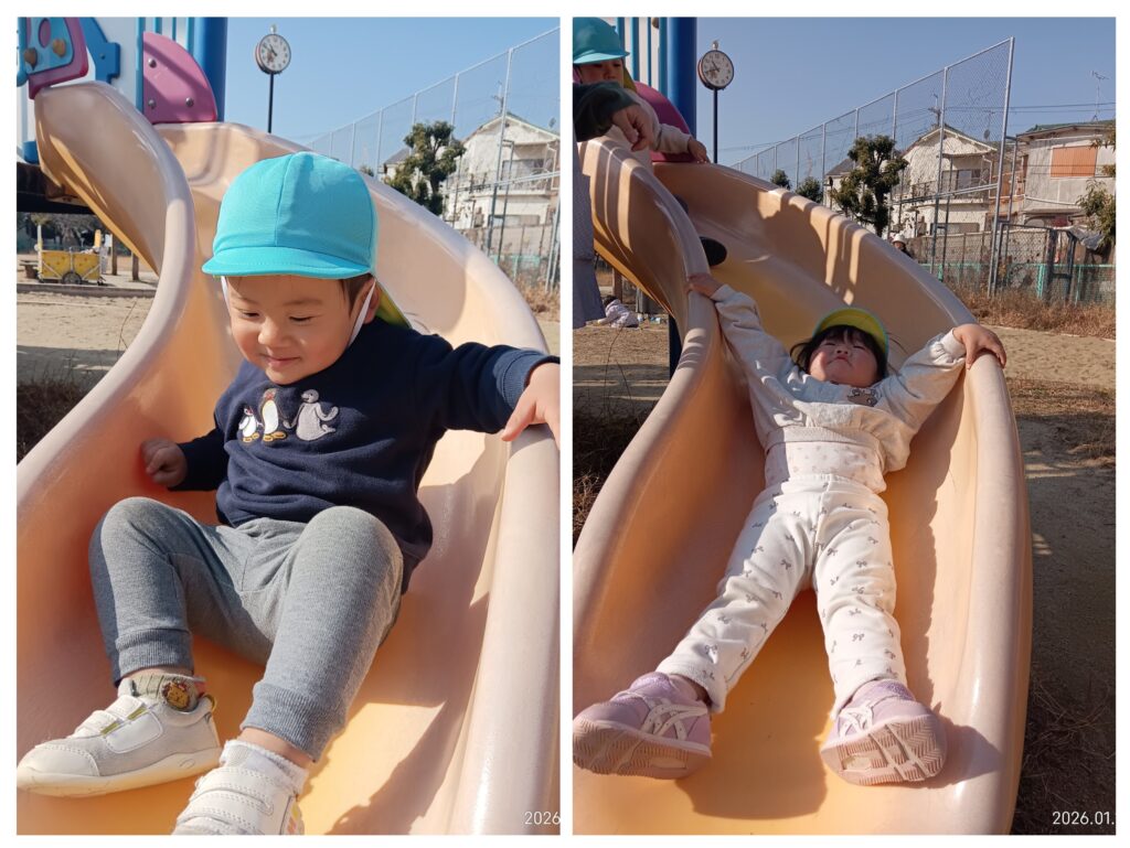 保育園で手作りビニール凧揚げ　明石　保育園　おおぞら保育園　202601-4