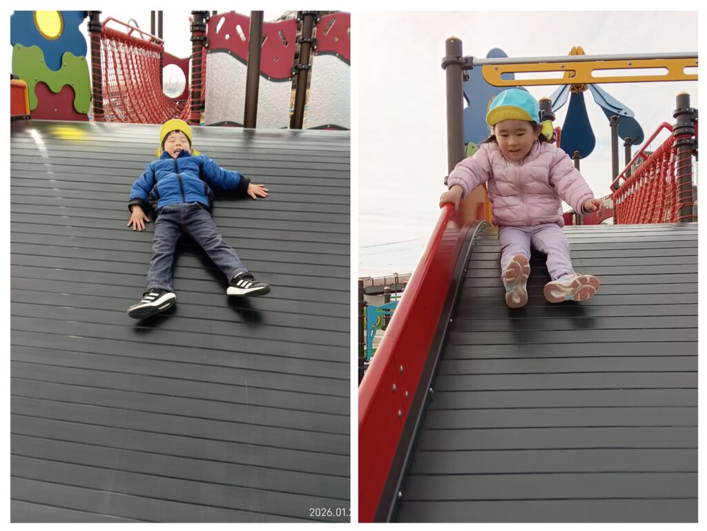 保育園で手作りビニール凧揚げ　明石　保育園　おおぞら保育園　202601-5