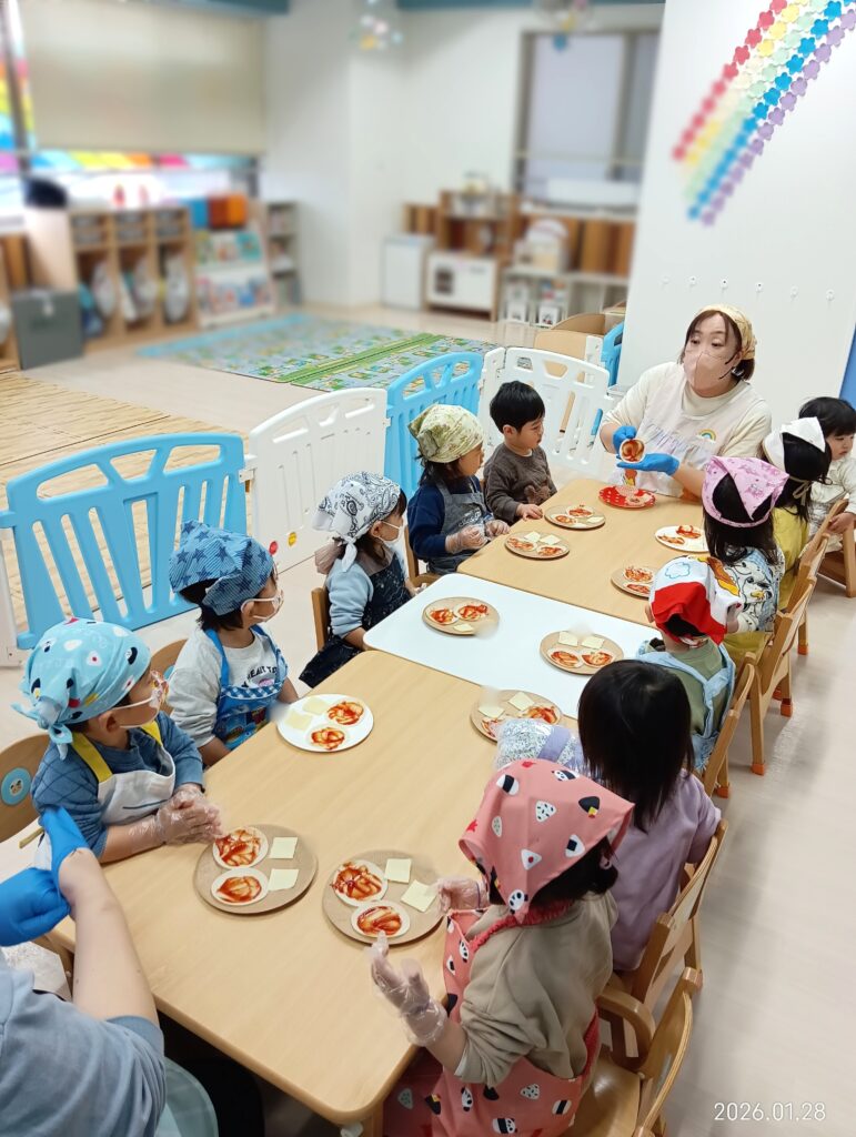 保育園でピザパーティ 食育 明石 保育園 おおぞら保育園 202601-2