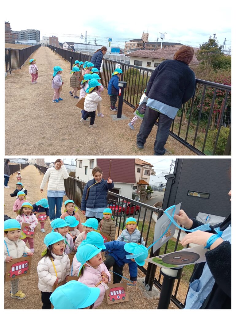 保育園のお別れ遠足でお弁当バス　明石　おおぞら保育園　2022603-2