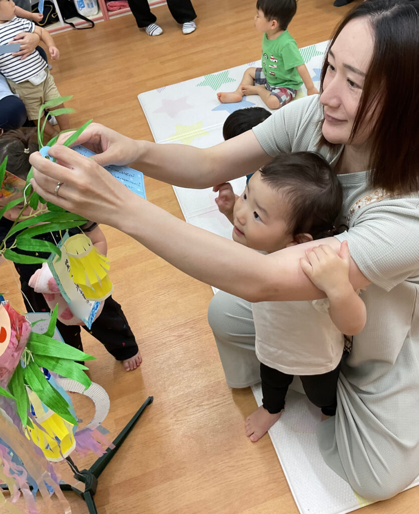 七夕　保育園　保護者　参加　パネルシアター　短冊　笹飾り　くじら保育園　淀屋橋園　202507-2